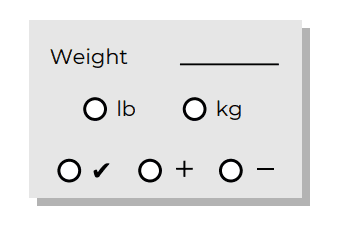 Log entry of diving weight.