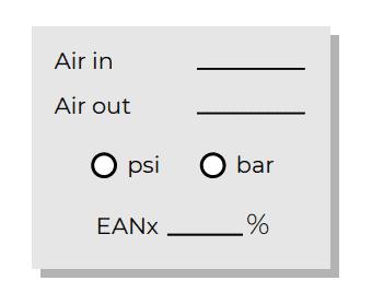 Log entry of air consumption.