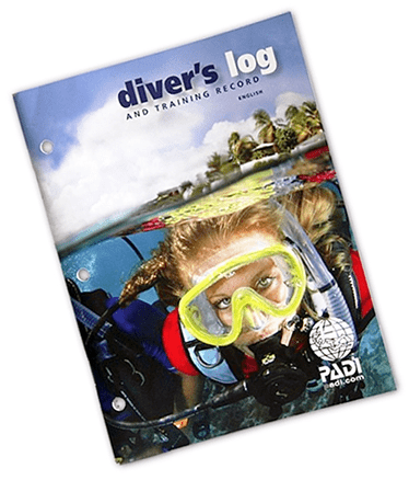 PADI's bound log booklet.